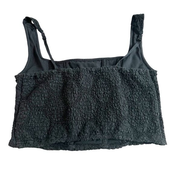 AE Set of 2 Cropped Square-Neck Corset Lace Tank Top Green Black Medium Bundle - Picture 4 of 12